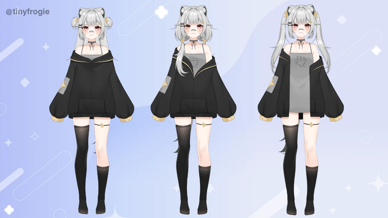 Nyufie full-body model reference sheet
